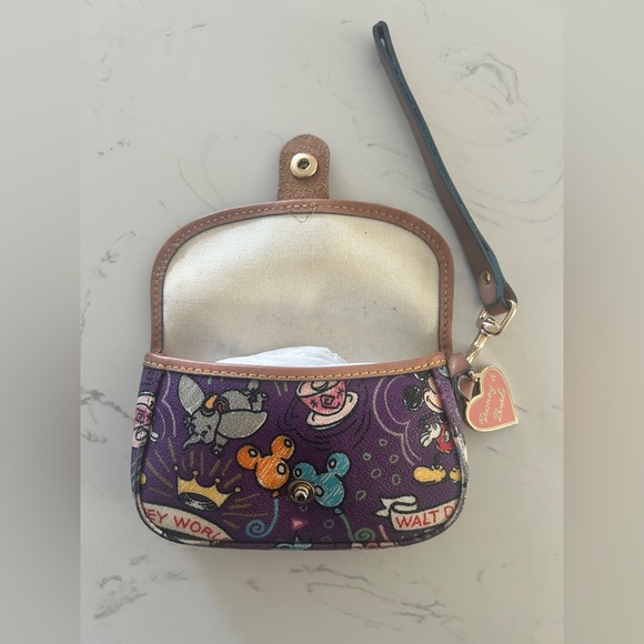 Dooney & Bourke Disney Parks Wristlet, RARE Purple Sketch Pattern - Picture 9 of 13
